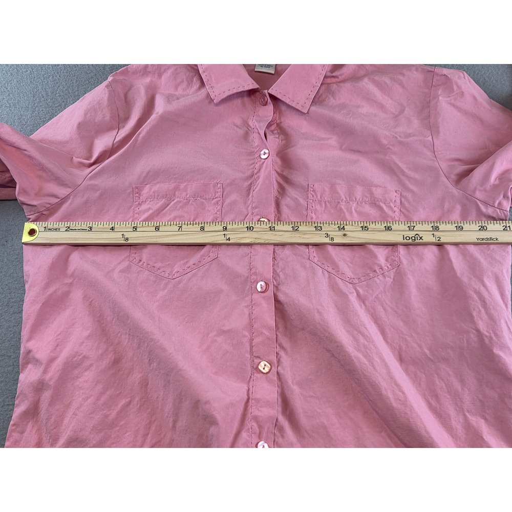 Anna and Frank 90s Pink Silk Button Up Minimalist Casual Luxe Blouse 3/4 Sleeve - Picture 9 of 12